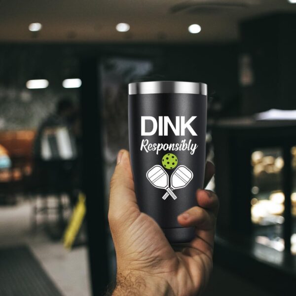 Dink Responsibly Tumbler, Pickleball Player Gifts,Picklebal Lovers Gifts for Men Women,Pickleba Accessories Gift 20oz Stainless Steel Cup With Lid Straw