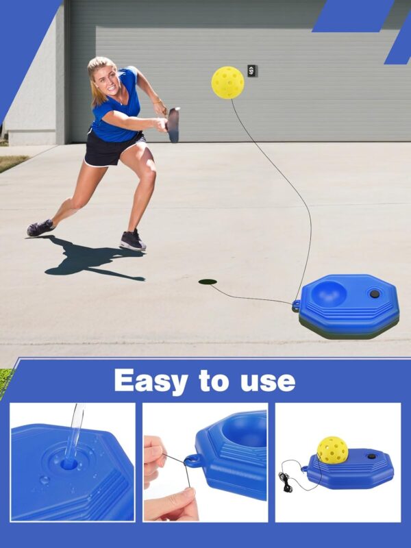 High Elasticity Pickleball Trainer - Double Upgraded Match Buddy Pickleball Rebounder with 164FT Rope & 2 TPR Balls, Durable Outdoor Indoor Training Aid Solo Practice Accessories for Beginner