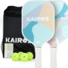 KAIROS Pickleball Paddles, USAPA Approved Pickle Ball Set with 2 Rackets 4 Pickle Balls, Non-Slip Grip Fiberglass Surface Pickleball for Beginners