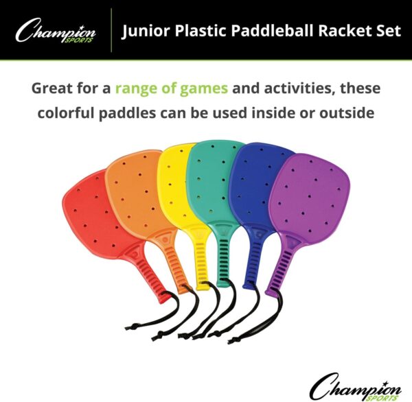 Champion Sports MRJSET Junior Plastic Paddleball Racket Set 4.75 H x 13.75 L x 7.0 W