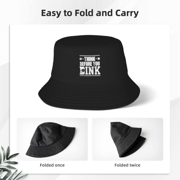 Think Before You Drink Pickleball Gifts Funny Dink Pickle Ball Lovers Gifts Bucket Hat Summer Hat Sun Beach Bucket Cap Black