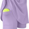 Girls Tennis Dress Golf Outfit Sleeveless Athletic Dresses Polo V Neck Sport Skirt with Pockets 4-13Y
