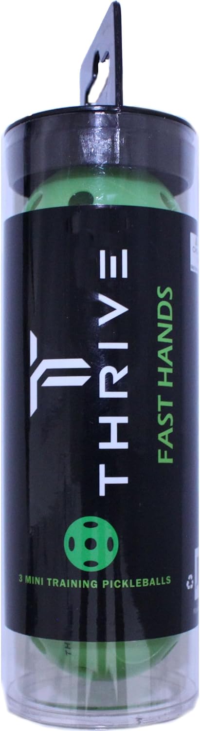 Thrive Fast Hands Mini Pickleball Ball - Quicker Reaction Training Aid for Hands, Paddle Control, and Coordination - Great for Pickleball Drills - Includes 3 Balls and Tube