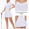 M MOTEEPI Tennis Skirt with Pockets Shorts Crossover High Waisted Golf Athletic Skort Skirts for Pickleball Workout Running