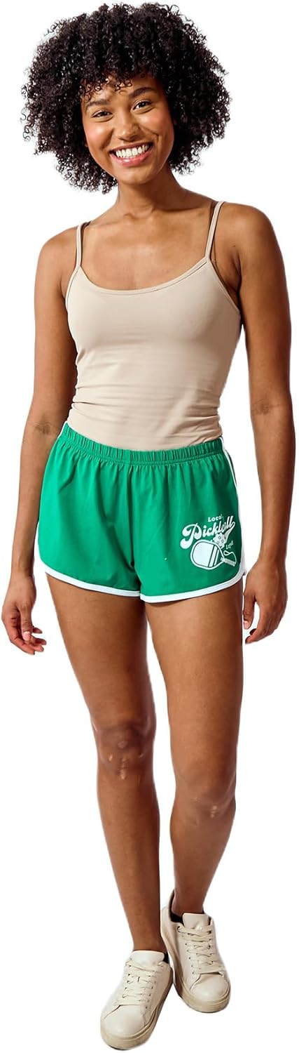 Pickleball Embroidered Graphic Women's Green Dolphin Shorts