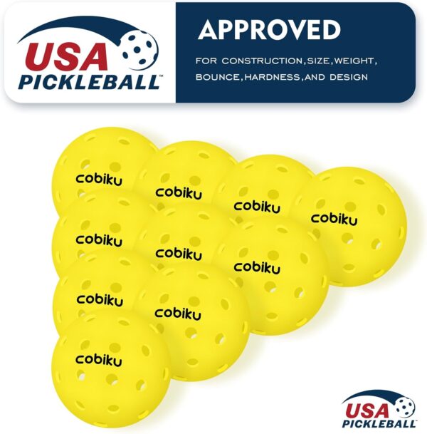 Premium Outdoor Pickleballs Balls 3/6/12 Pack - USAPA Approved Tournament and Competition Pickleball with Perfectly Balanced and Visibility, 40 Hole Pickleball for All Skill Levels