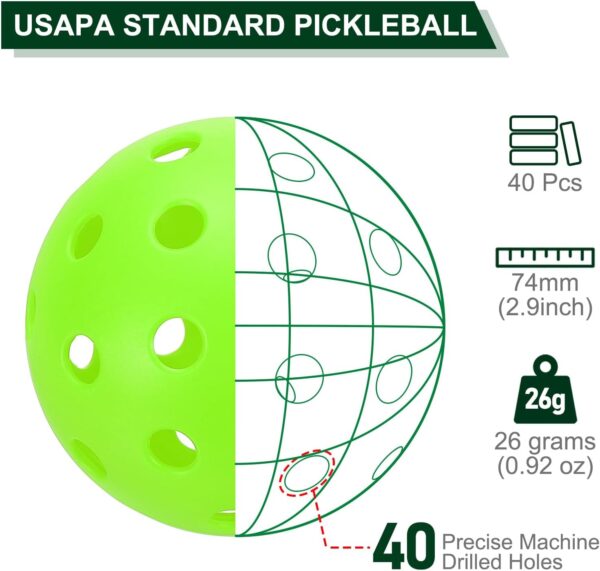 PATIKIL Outdoor Pickleball Balls Holes Pickleball Balls for Amateurs Indoor Outdoor Sport
