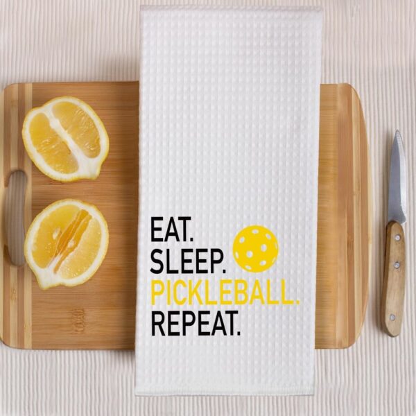 Eat Sleep Pickleball Funny Kitchen Towels, Funny Kitchen Items for Women Men, Birthday Housewarming Gifts for Hostess, Mom, Sister, Aunt, Grandma, Pickleball Lover, Neighbor