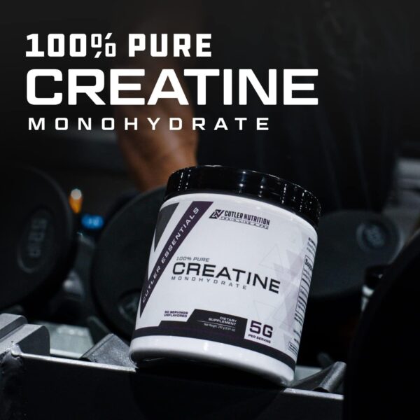 Cutler Nutrition Pure Creatine Monohydrate - 5g Per Serving 50 Servings - Premium Muscle Builder Enhances Strength Performance & Recovery - Unflavored for Easy Mixing