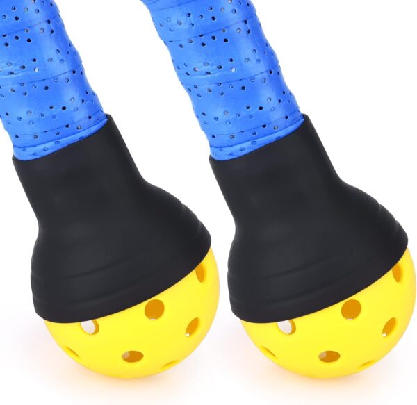 TOBWOLF 2PCS Pickleball Ball Retriever, Silicone Pickleball Picker Upper Pickball Grabber, Universal Pickleball Upper Suction Cup, New Silicone Pickleball Paddle Grip, Anti-Slip Pickleball Hand Grip