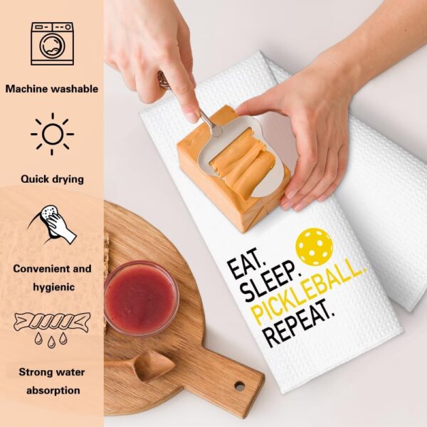Eat Sleep Pickleball Funny Kitchen Towels, Funny Kitchen Items for Women Men, Birthday Housewarming Gifts for Hostess, Mom, Sister, Aunt, Grandma, Pickleball Lover, Neighbor