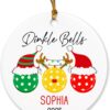 Personalized Binkle Bells Christmas Ornament, Pickleball with Santa Hat Ornaments for Christmas Tree 2025, Pickleball Player Gift Ideas, Custom Pickleball Lover Christmas Ornament with Name