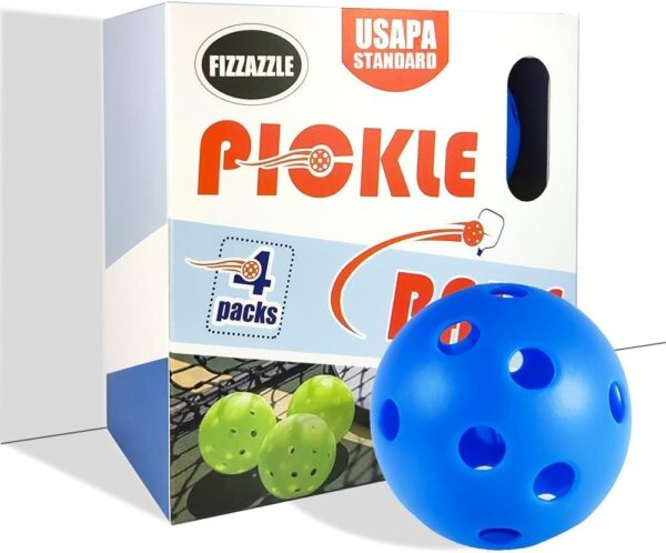 Fizzazzle Indoor Pickleball Balls - 4/6 Pack 26 Holes - USAPA Standard - High Resilience & Durability Blue Balls