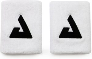 JOOLA Trinity Wristband 2 Pack – White Wrist Bands with Moisture Wicking Performance Material – 4 inch Elastic Sweatband for Wrists – Table Tennis & Pickleball Accessory