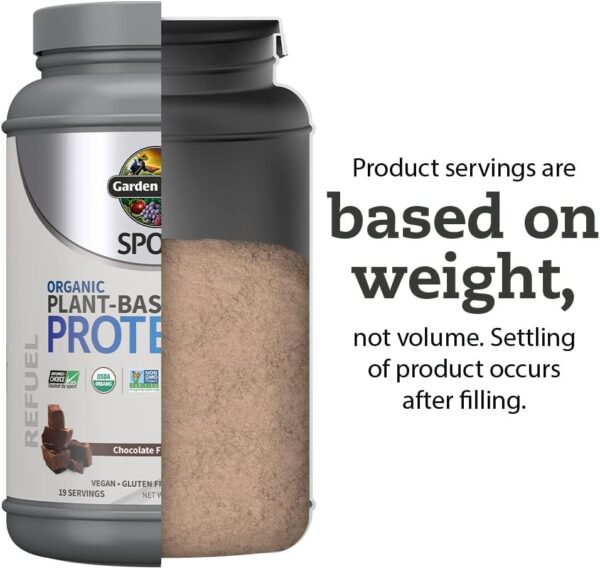 Organic Vegan Chocolate Protein Powder with Probiotics, BCAAs, 30g Plant Protein, NSF Certified, Gluten Free & Sport, Non GMO, Garden of Life Sport Protein Powder - 19 Servings