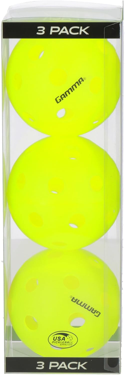 GAMMA Photon Indoor Pickleballs, 26 Holes for Precise Indoor Flight, USAPA Approved Pickle Ball for Tournament Play, High Visibility, Durable, Consistent Bounce, Optic Green Color