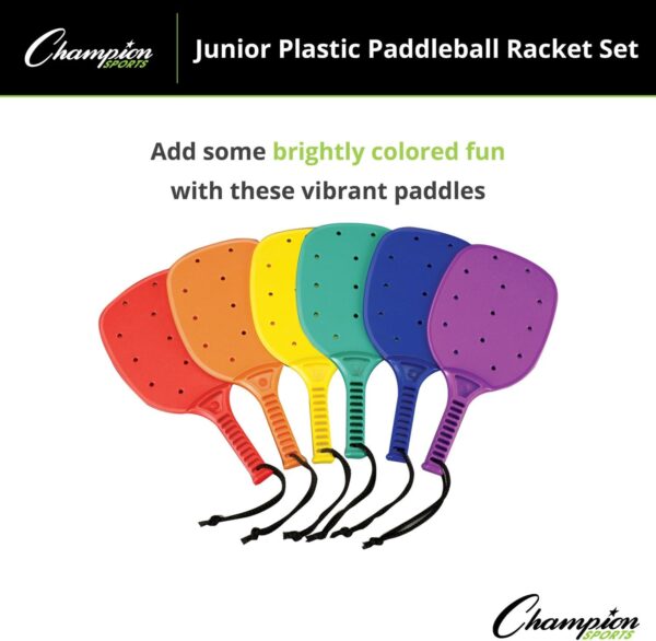 Champion Sports MRJSET Junior Plastic Paddleball Racket Set 4.75 H x 13.75 L x 7.0 W