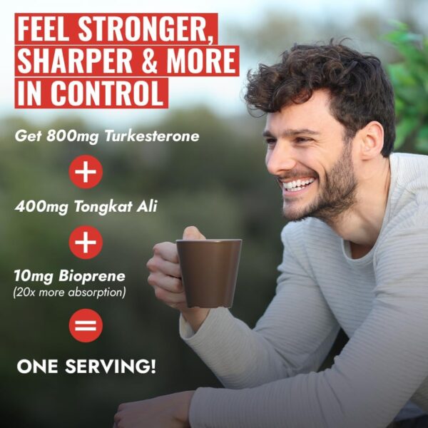 BENE Turkesterone with Tongkat Ali & BioPerine (Max Absorption) - Highest Purity 8,000mg Turkesterone Supplement for Men & Women - Increase Stamina, Muscle Growth, Drive & Recovery, 2 Months Supply