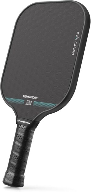 VINSGUIR Pickleball Paddle Set of 2, USAPA Approved Lightweight Fiberglass Rackets with Honeycomb Core, 4 Pickleballs & Carrying Bag, Ideal for Beginners & Gift