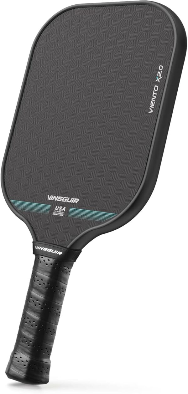 VINSGUIR Pickleball Paddle Set of 2, USAPA Approved Lightweight Fiberglass Rackets with Honeycomb Core, 4 Pickleballs & Carrying Bag, Ideal for Beginners & Gift