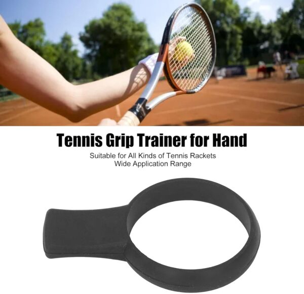 MAVIS LAVEN Racket Trainer Aid Tool, Tennis Racket Grip Trainer Light Weight Hand Comfort 4PCS for Tennis Training (Black)