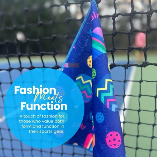 Pickleball Gift, Pickleball Towel, Pickleball Accessories for Women, Microfiber & Cotton Athletic Towels with Carabiner Clip, Pickle Ball Gifts, Pickleball Gear (Blue Dink)