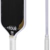 Franklin Sports Pro Pickleball Paddles - FS Tour Featherweight Series Lightweight Paddles - USA Pickleball Approved - Raw Carbon Fiber Surface - Polymer Core - White