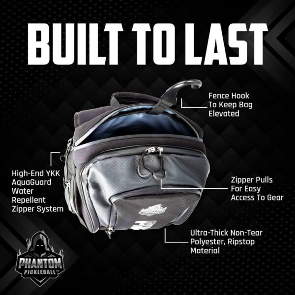 Backpack Professional Tour Bag – 21 x 14 x 11 Inches Large Capacity Pickleball Bag with Padded Straps, Shoe Compartment, Laptop Sleeve – Insulated Backpack for Pickleball Equipment