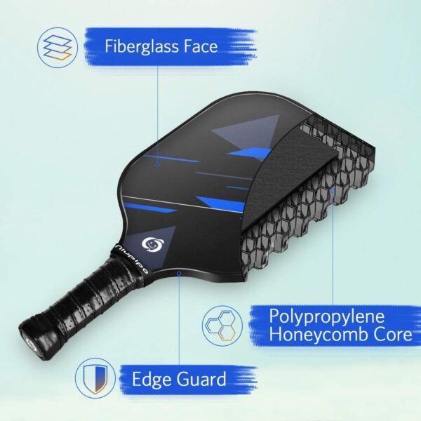 niupipo Pickleball Paddles Set of 2/4, USAPA Approved Lightweight Pickleball Rackets, Durable Fiberglass Surface with Polypropylene Honeycomb Core, Cushion Grip and Carry Bag