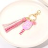 Women's Pickleball Keychain - Tassel Charm Key Ring - Game Day Accessory - Gift for Pickleball Fan