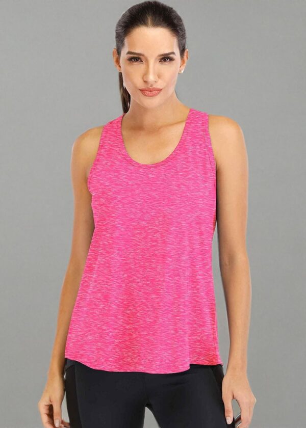ICTIVE Workout Tops for Women Loose Fit Racerback Mesh Backless Muscle Tank Running Shirts