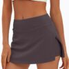 Darong Womens Tennis Skirt with Pockets Shorts High Waisted Side Slit Skort Workout Golf Skirt Athletic Skorts
