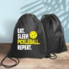 Haizct Eat Sleep Pickleball Drawstring Backpacks, Funny Drawstring Bag for Men Women, Pickleball Player Gifts, Sport Lovers Gifts