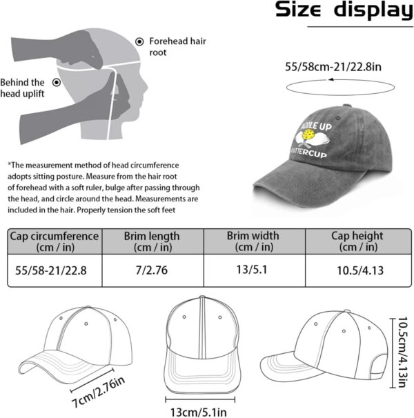 Paddled-up Butterrcup Hat for Women Fashion Pickleball Lover Hats Womens Cycling Caps Fashionable Unique Gifts for