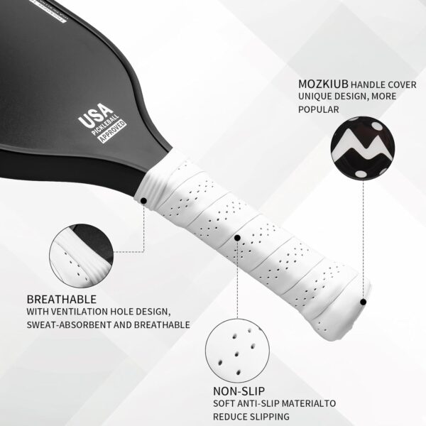 Pickleball Paddles Set of 2, Lightweight Polypropylene Honeycomb Core, Fiberglass Surface, Paddle Set with 2 Paddles 4 Balls 1 Carry Bag