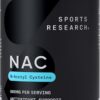 Sports Research N-Acetyl L-Cysteine (NAC) 600mg, 90 Veggie Capsules - Vegan, Non-GMO, Gluten Free. Lemon Aroma