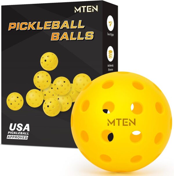 Outdoor Pickleballs, USAPA Approved Pickleballs Balls, 12 Pack 40 Holes Outdoor Pickleball Balls, High Bounce True Flight & Durable for All Skill Levels