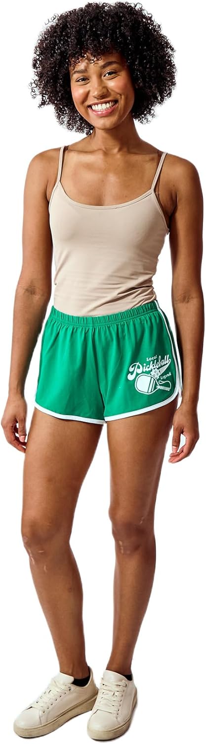 Pickleball Embroidered Graphic Women's Green Dolphin Shorts