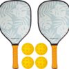 Pickleball Paddles Set of 2, USAPA Approved Pickleball Set with 4 Pickleball Balls, Gifts for Men Women Beginners