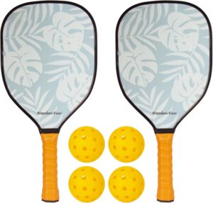 Pickleball Paddles Set of 2, USAPA Approved Pickleball Set with 4 Pickleball Balls, Gifts for Men Women Beginners