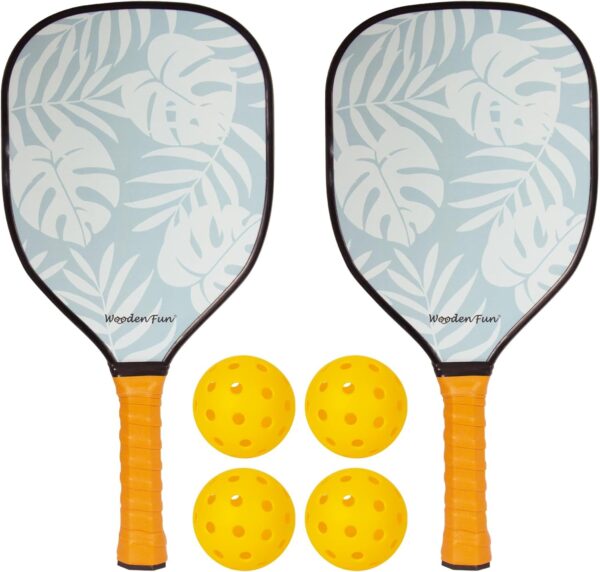 Pickleball Paddles Set of 2, USAPA Approved Pickleball Set with 4 Pickleball Balls, Gifts for Men Women Beginners