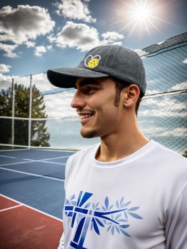 Pickleball Hat for Women Men, Adjustable Embroidered Heart Pickleball Baseball Cap