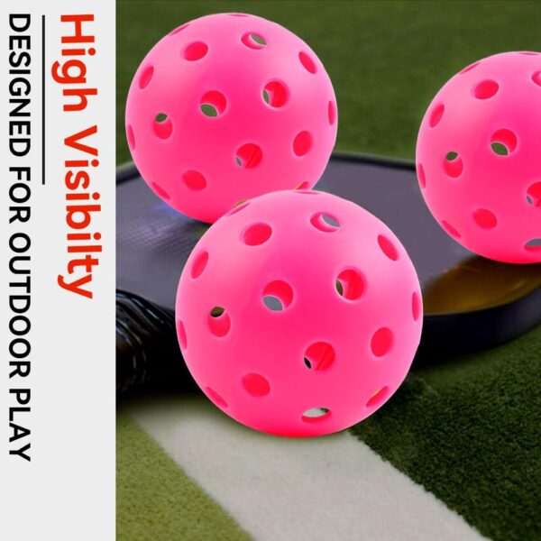 Fizzazzle Pickleball Balls Outdoor 40 Holes - Durable High Bounce USAPA Approved - True Flight Tournament Pickleballs - 4/6/12 Pack - Accessories for Training & Competitive Play