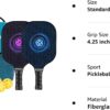Pickleball Paddles, USAPA Standard Graphite Pickleball Paddles Set of 2, Lightweight Pickleball Set with 4 Pickleball Balls & 1 Portable Bag, Pickle Ball Paddle for Women Men