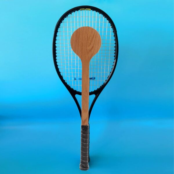 Wooden Tennis Sweet Point Trainer, Tennis Pointer Racket Spoon Training Aid Accessory for Swing Practice with Storage Bag