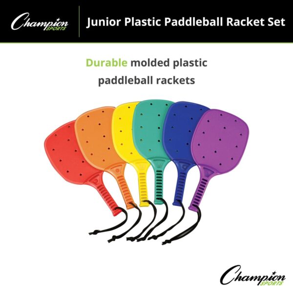 Champion Sports MRJSET Junior Plastic Paddleball Racket Set 4.75 H x 13.75 L x 7.0 W