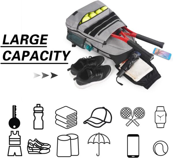 MATEIN Tennis Bag, Large Tennis Backpack for Men & Women with Shoe Compartment Hold 2 Rackets, Pickleball Paddles, Badminton Racquet, Ball Accessories