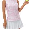 Women's Sleeveless Tennis Shirt Golf Shirts for Women Quick Dry Pickleball Shirts UPF 50+ Sportswear T-Shirts with Zipper