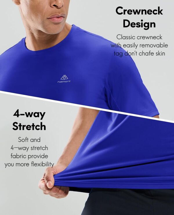 Haimont Men's Running T-Shirt Dry Fit Crewneck Athletic Tee Shirts Moisture Wicking Short Sleeve Stretchy Workout Gym