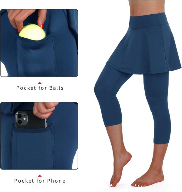 ANIVIVO Skirted Legging for Women, Yoga Legging with Skirts &Women Tennis Leggings Clothes Pockets